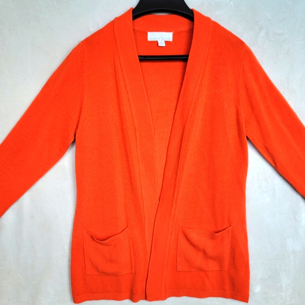 Long Sleeve Orange Fall Cardigan